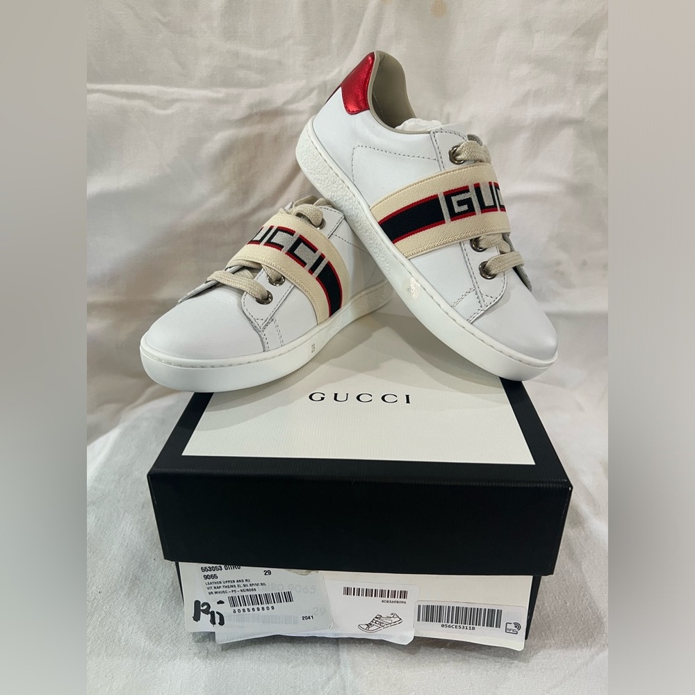 ✨GUCCI Ace Stripe Ivory kids✨
